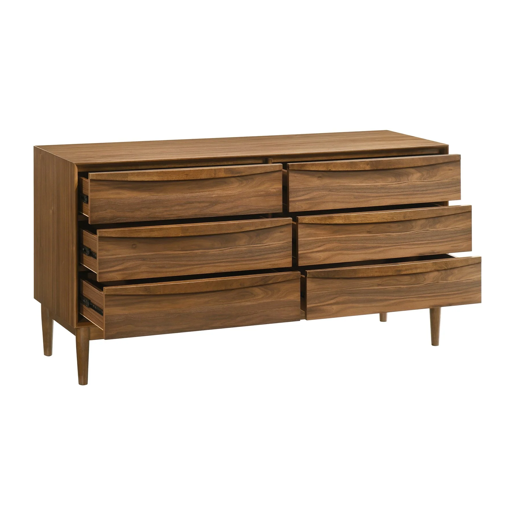 Artemio 6 Drawer Wood Dresser in Walnut Finish - Image 3