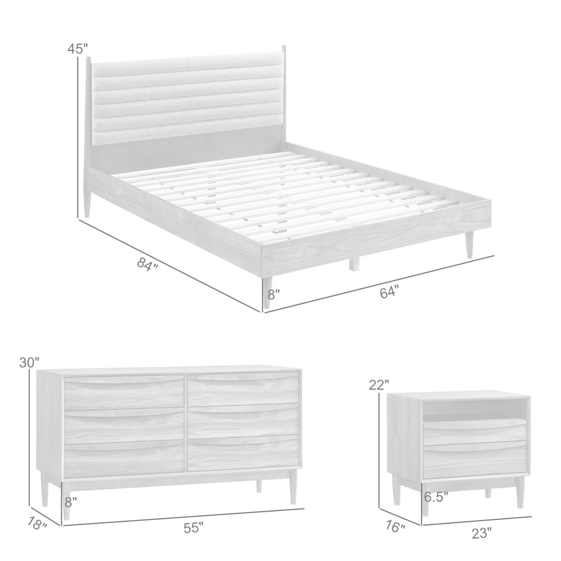 Artemio Queen 4 Piece Wood Bedroom Set in Walnut Finish - Image 12