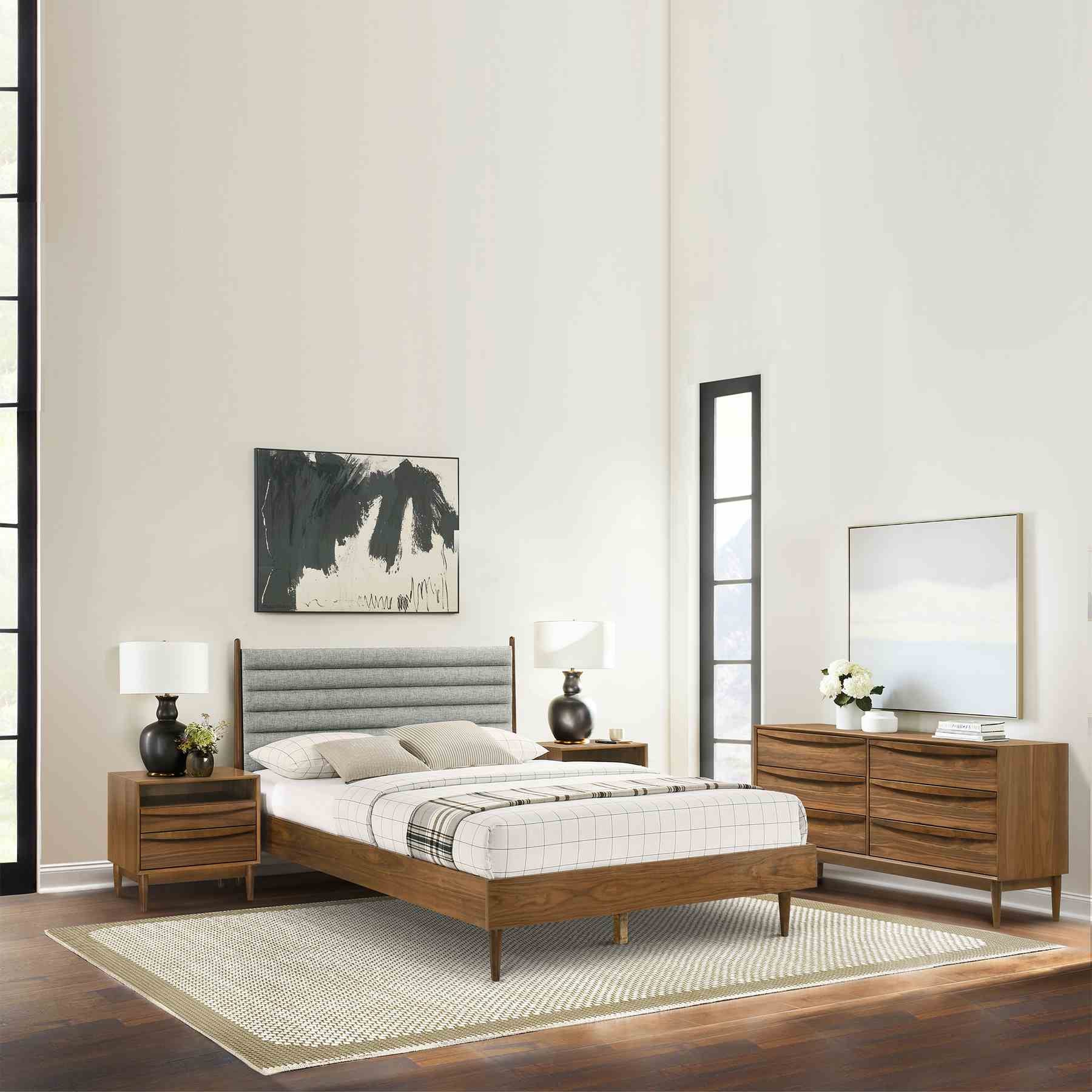 Artemio Queen Platform Wood Bed Frame in Walnut Finish - Image 12