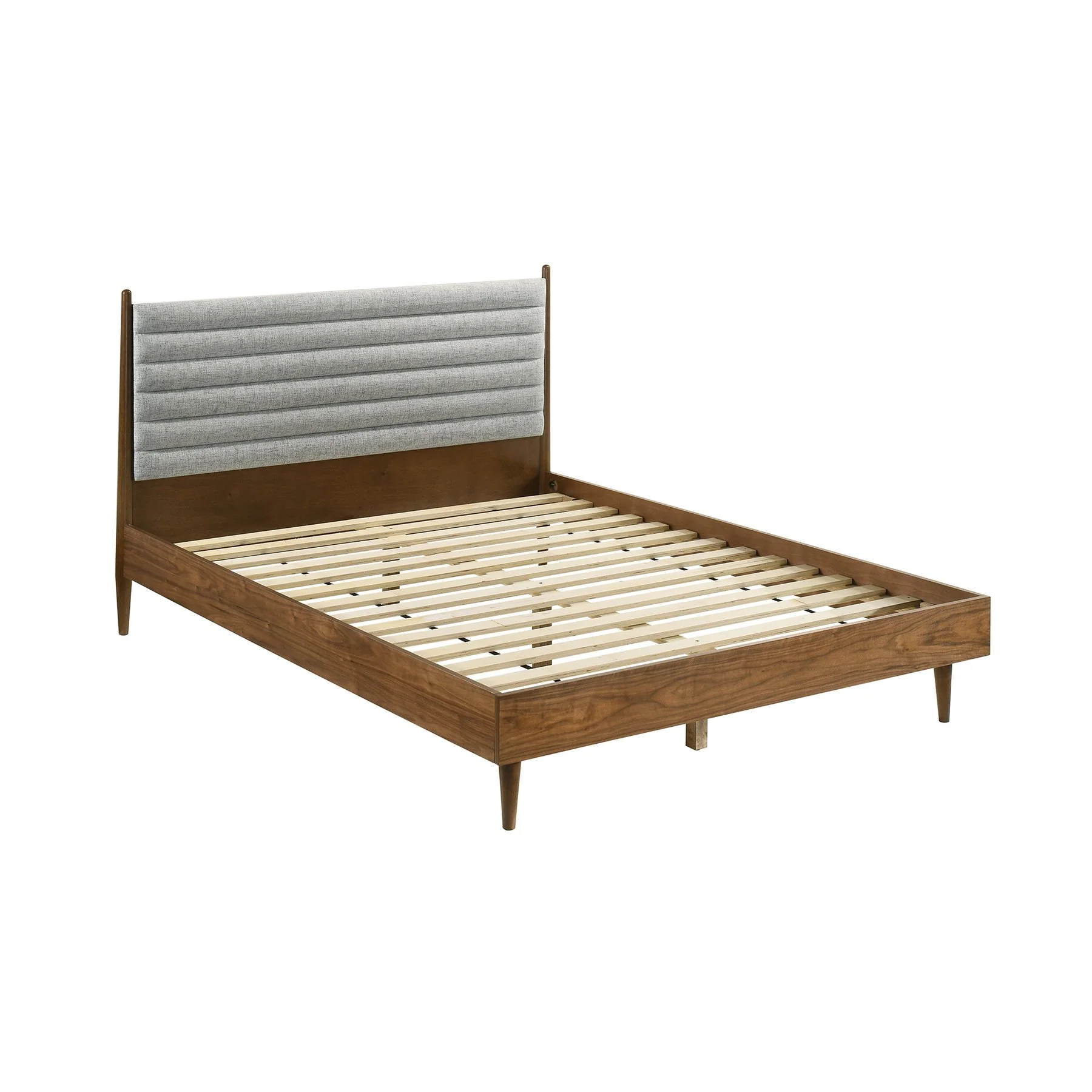 Artemio Queen Platform Wood Bed Frame in Walnut Finish - Image 2