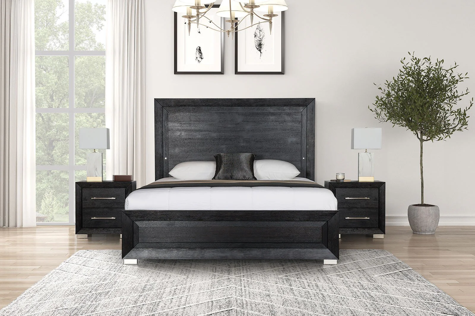 Ashbourne Queen Bed, Black - Image 3