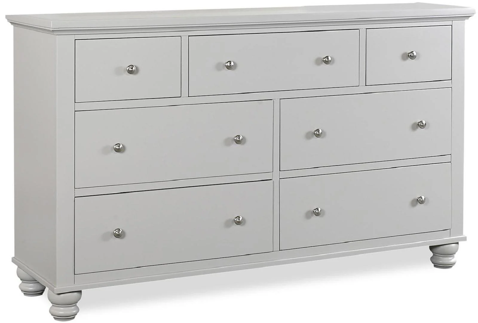 Aspenhome Cambridge 7 Drawer Double Dresser in Grey