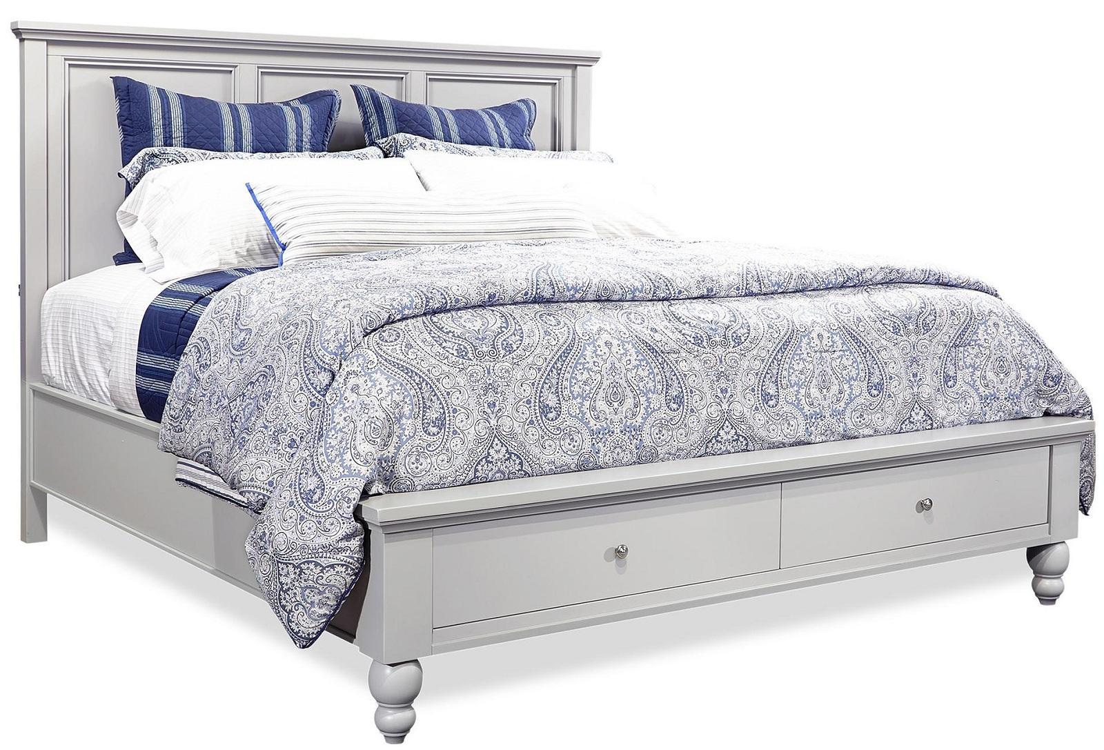 Aspenhome Cambridge California King Panel Storage Bed in Grey