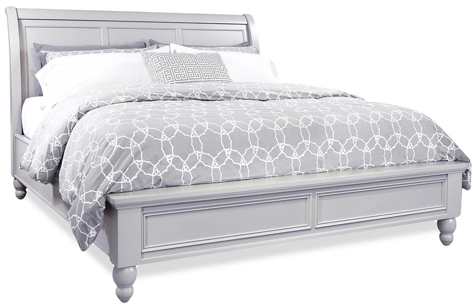Aspenhome Cambridge California King Sleigh Bed in Grey