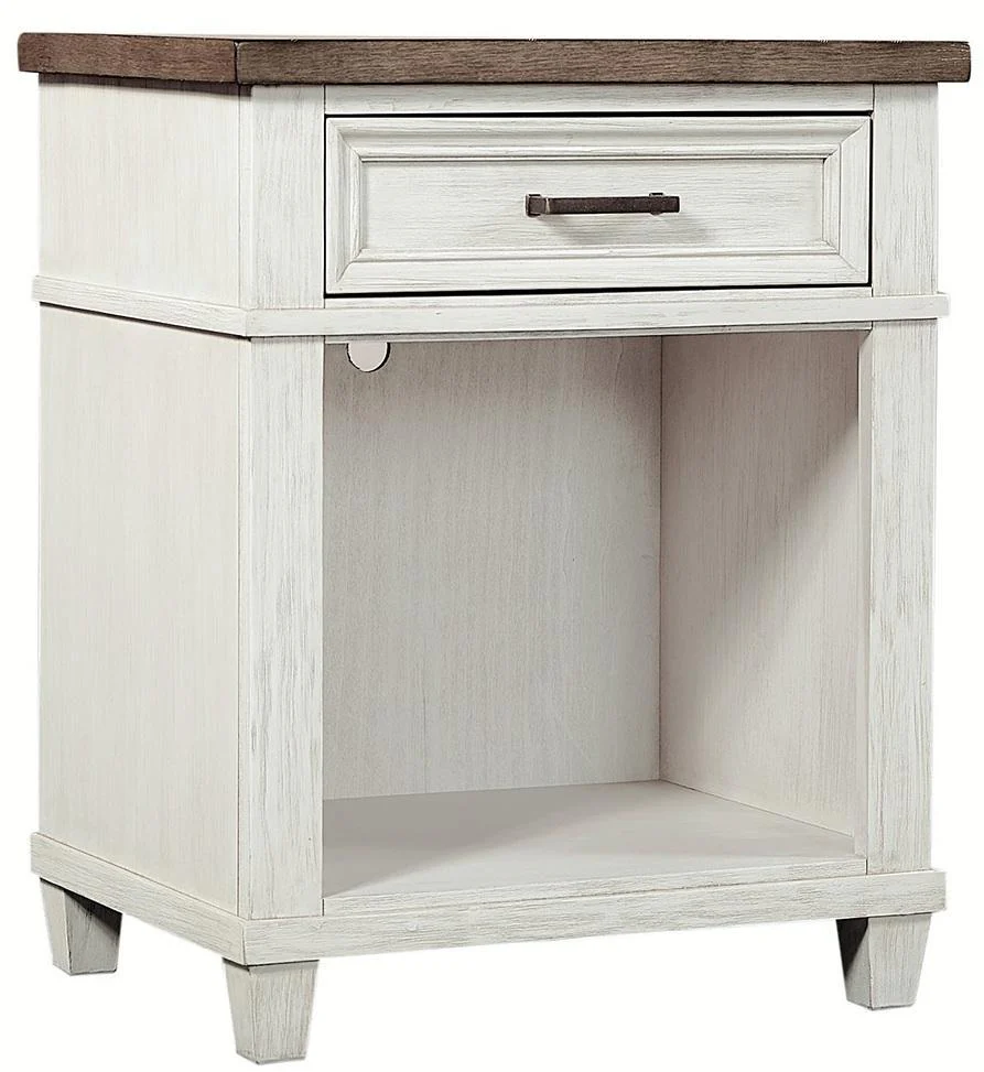 Aspenhome Caraway 1 Drawer Nightstand in Aged Ivory