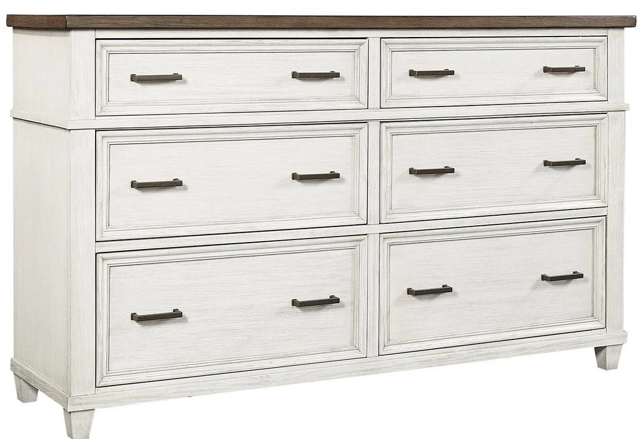Aspenhome Caraway 6 Drawer Dresser  in Aged Ivory