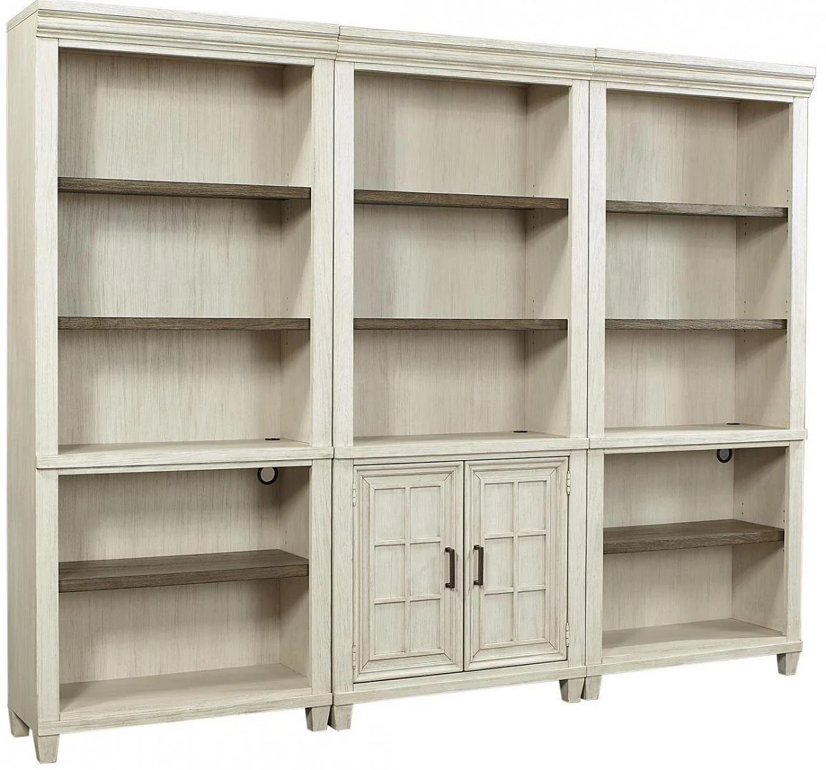 Aspenhome Caraway 3pc Bookcase Wall in Aged Ivory
