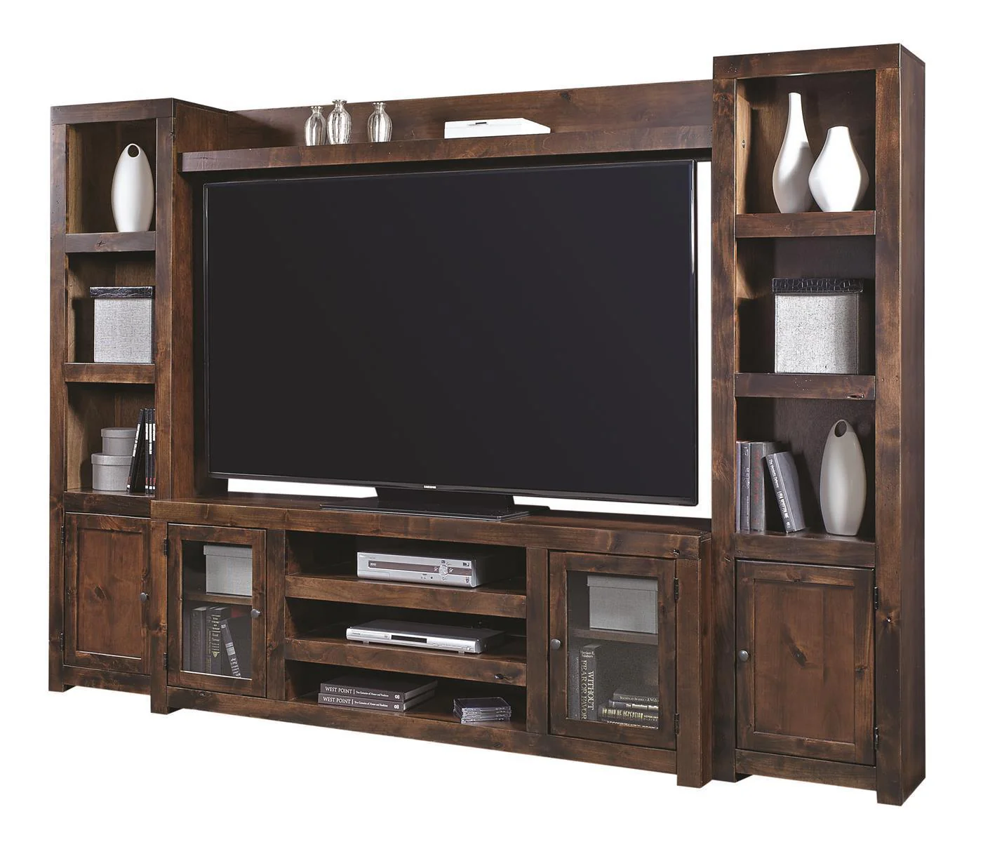 Aspenhome Contemporary Alder 72" Entertainment Wall in Tobacco