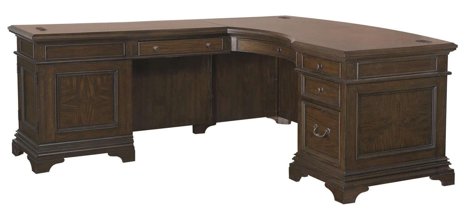 Aspenhome Essex Desk and Reversible Return in Molasses Brown