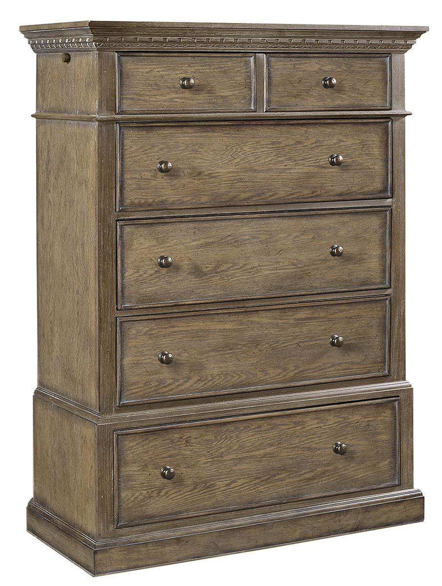 Aspenhome Furniture Belle Maison 5 Drawer Chest in Light Aged Oak