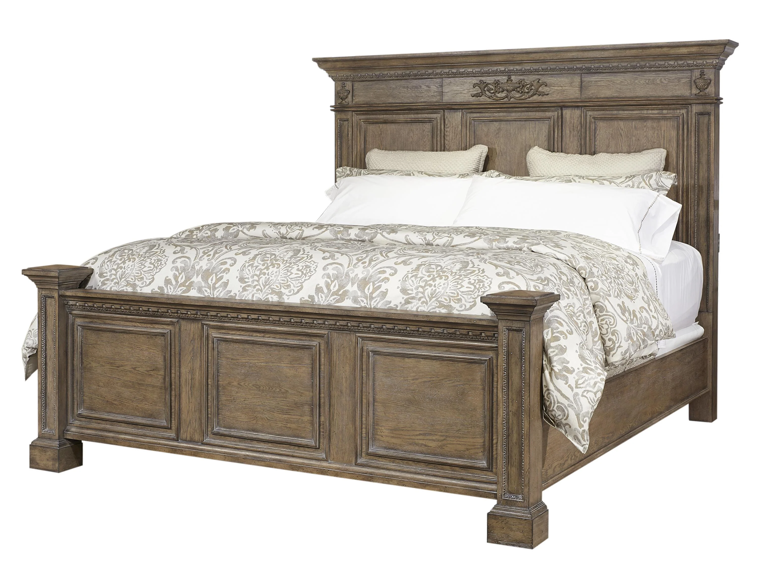 Aspenhome Furniture Belle Maison California King Panel Bed in Light Aged Oak