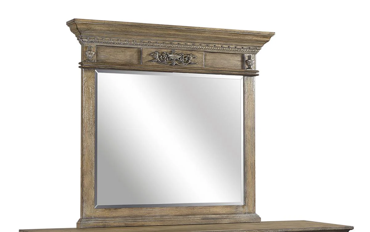 Aspenhome Furniture Belle Maison Landscape Mirror in Light Aged Oak
