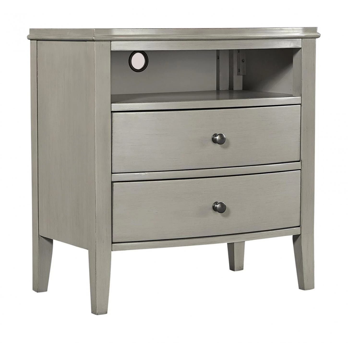 Aspenhome Furniture Charlotte 2 Drawer Nightstand in Shale