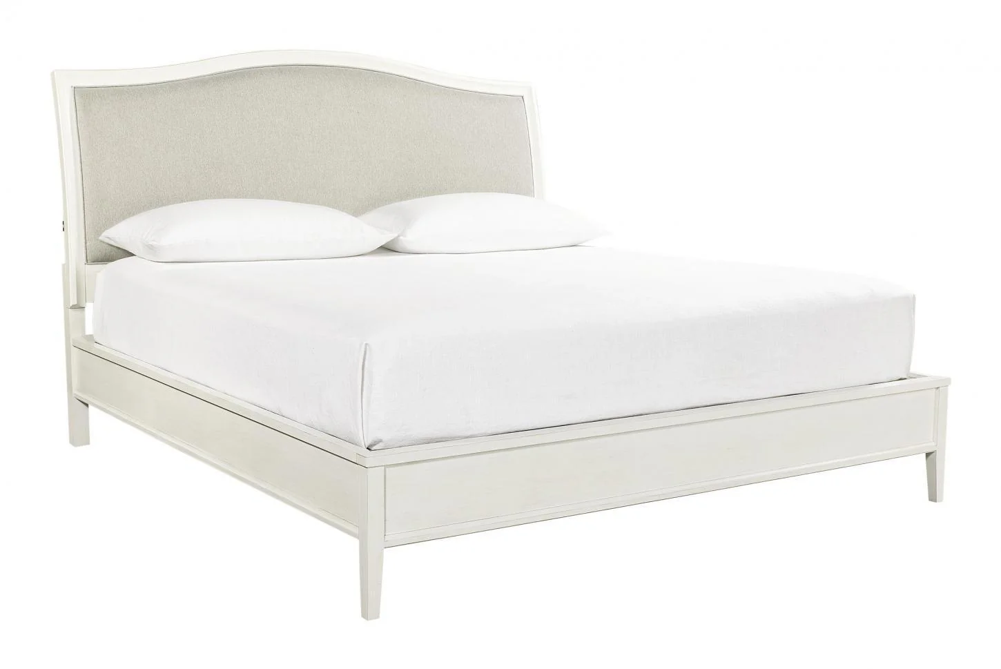 Aspenhome Furniture Charlotte California King Upholstered Sleigh Bed in White