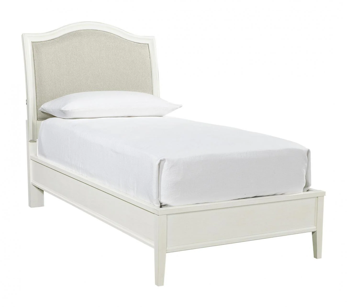 Aspenhome Furniture Charlotte Full Upholstered Sleigh Bed in White