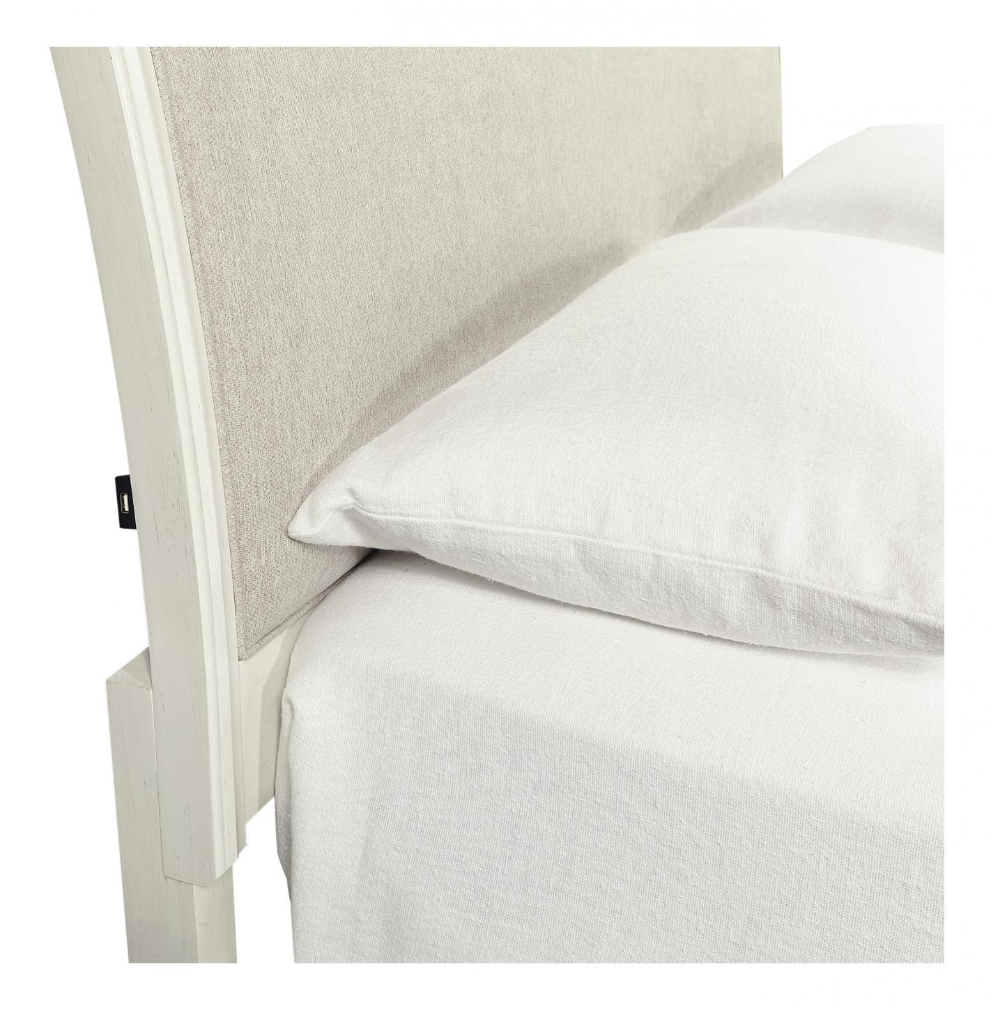 Aspenhome Furniture Charlotte Full Upholstered Sleigh Bed in White - Image 3
