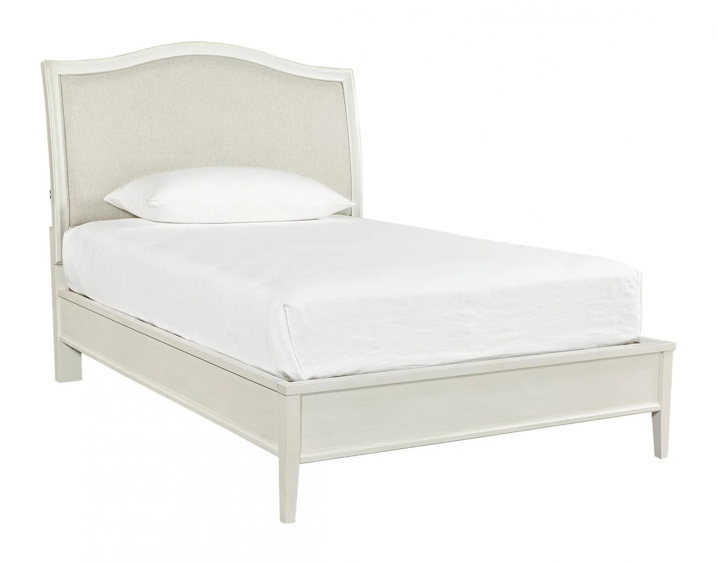 Aspenhome Furniture Charlotte King Upholstered Sleigh Bed in White