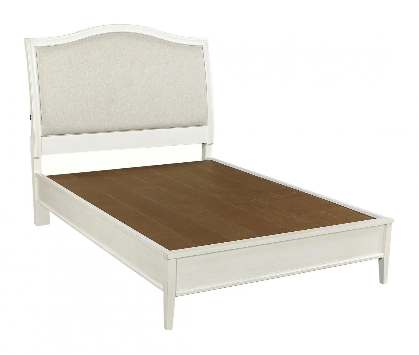 Aspenhome Furniture Charlotte Queen Upholstered Sleigh Bed in White - Image 2