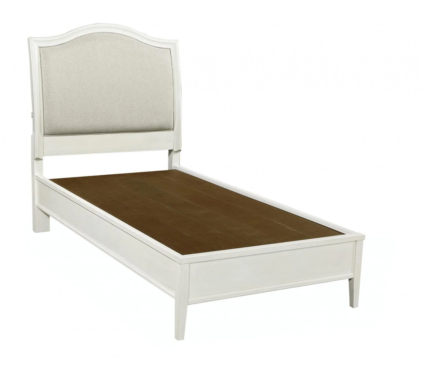 Aspenhome Furniture Charlotte Twin Upholstered Sleigh Bed in White - Image 2