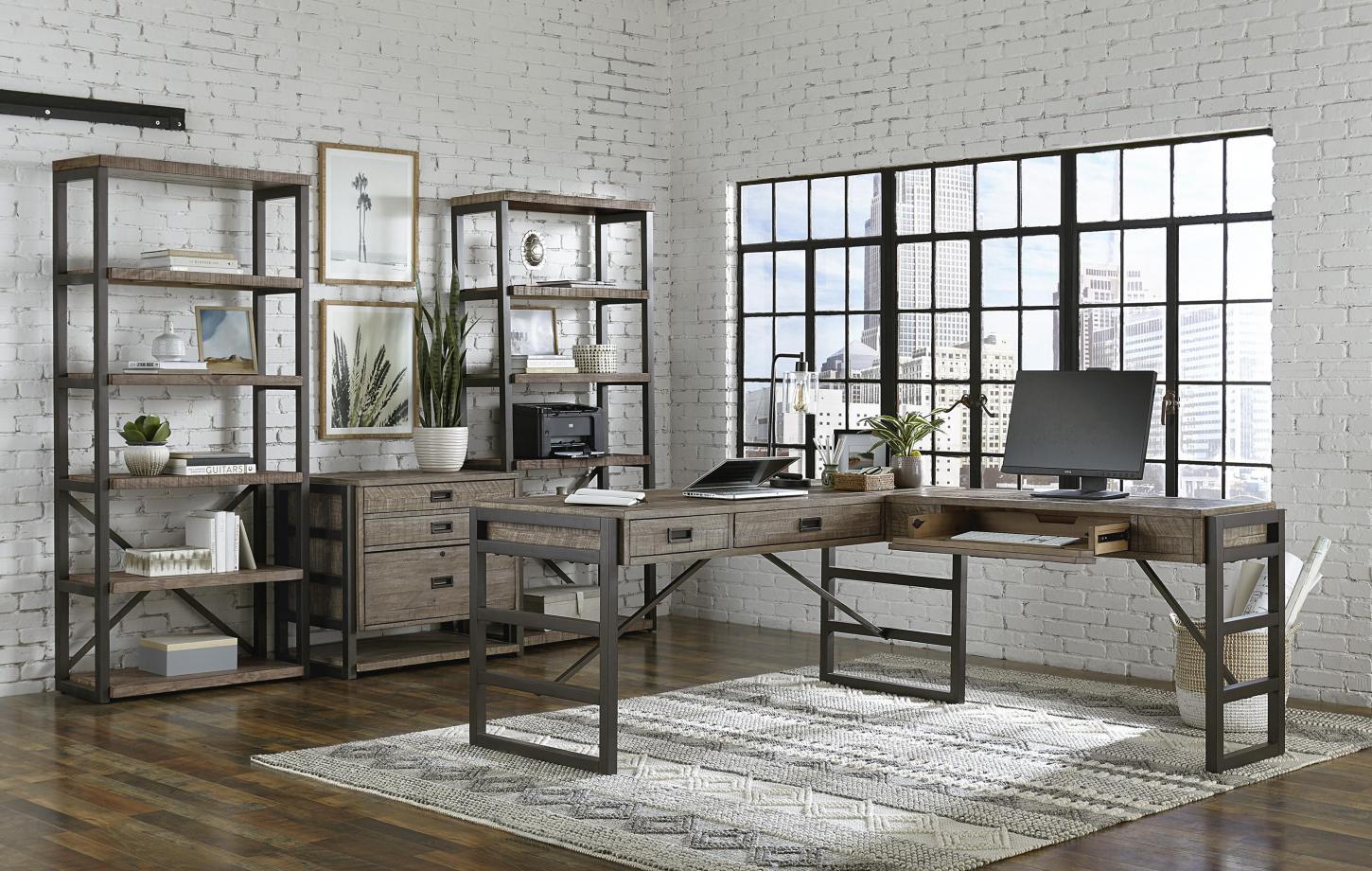 Aspenhome Furniture Grayson L-Shaped Desk in Cinder Grey-308 - Image 3
