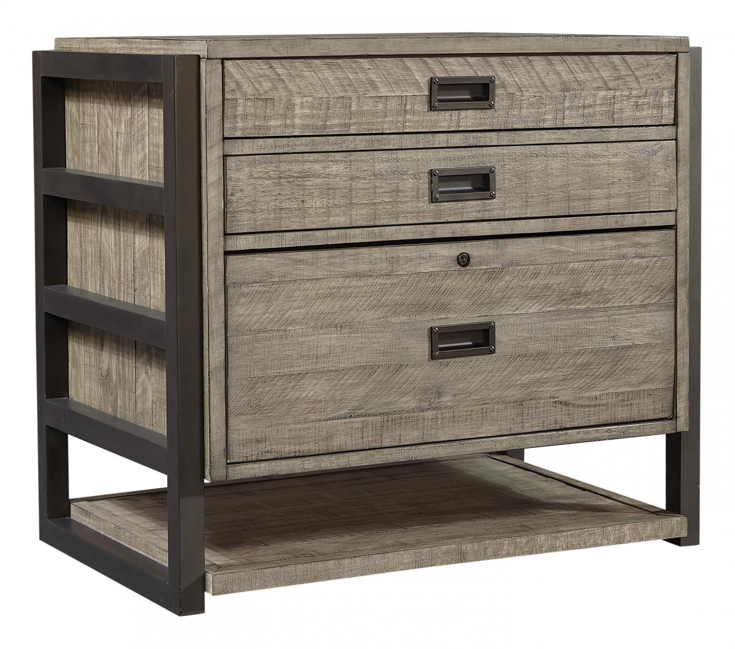 Aspenhome Furniture Grayson Workstation/Combo File in Cinder Grey