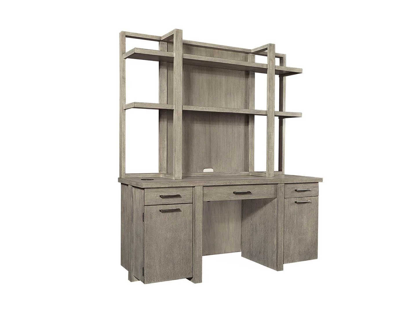 Aspenhome Furniture Platinum Credenza and Hutch in Gray Linen I251-316-317