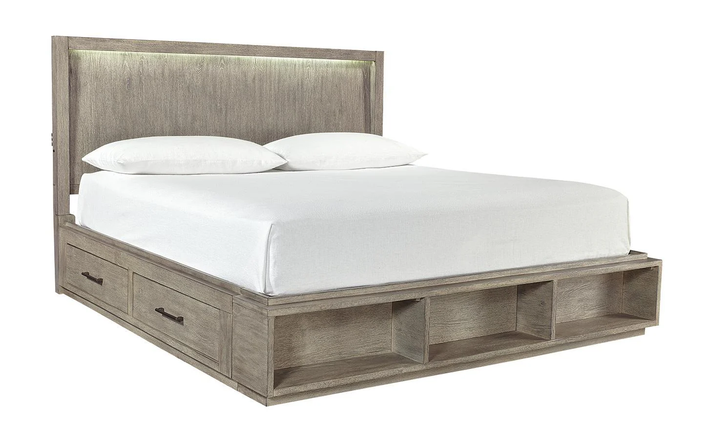 Aspenhome Furniture Platinum Queen Bookcase Bed in Grey