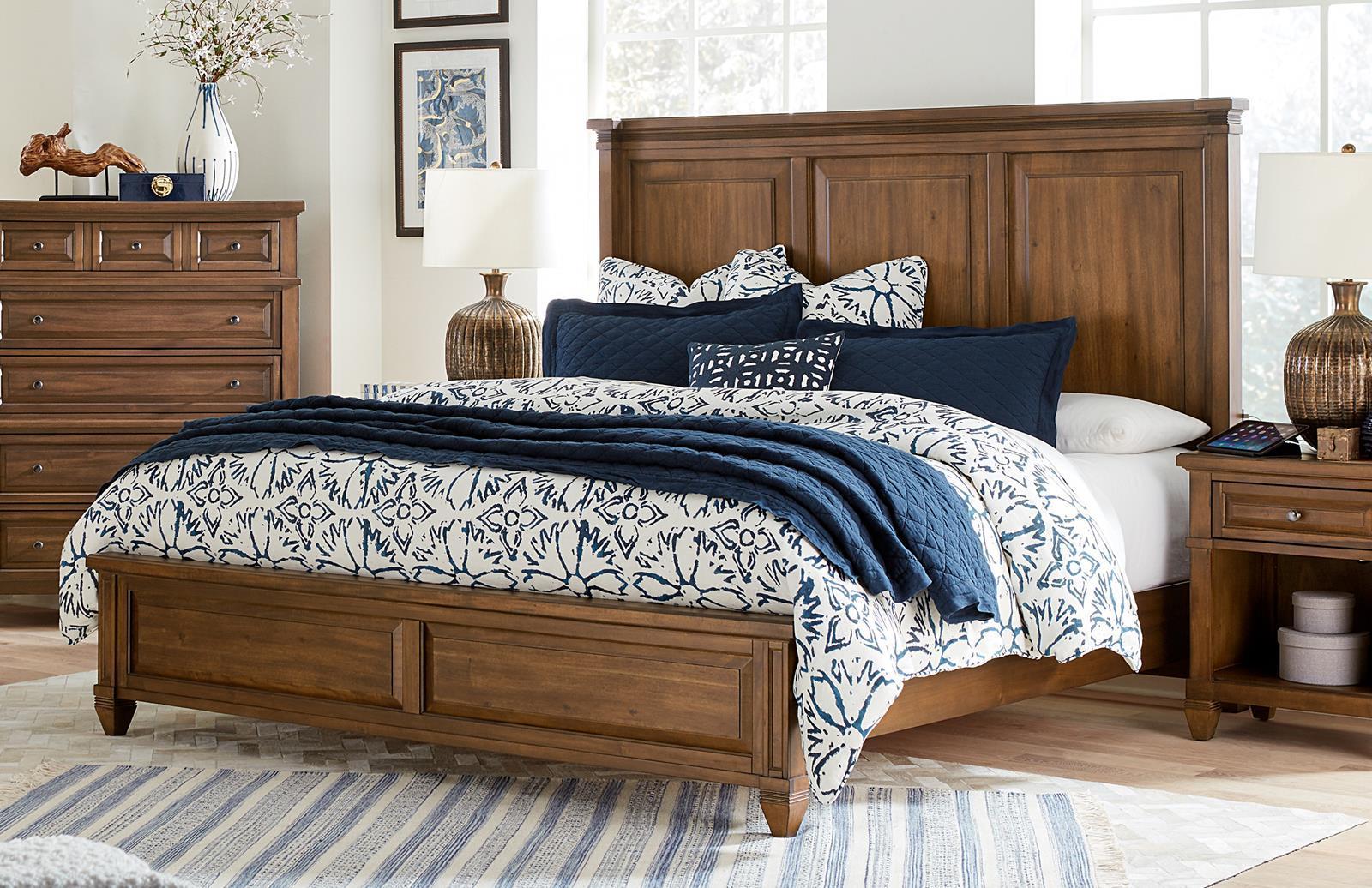 Aspenhome Furniture Thornton California King Panel Bed in Sienna