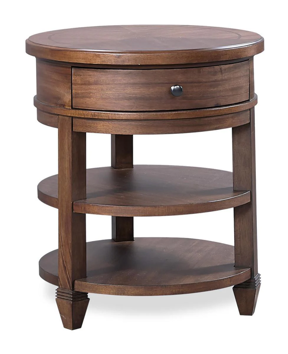Aspenhome Furniture Thornton Round Table Nightstand in Sienna