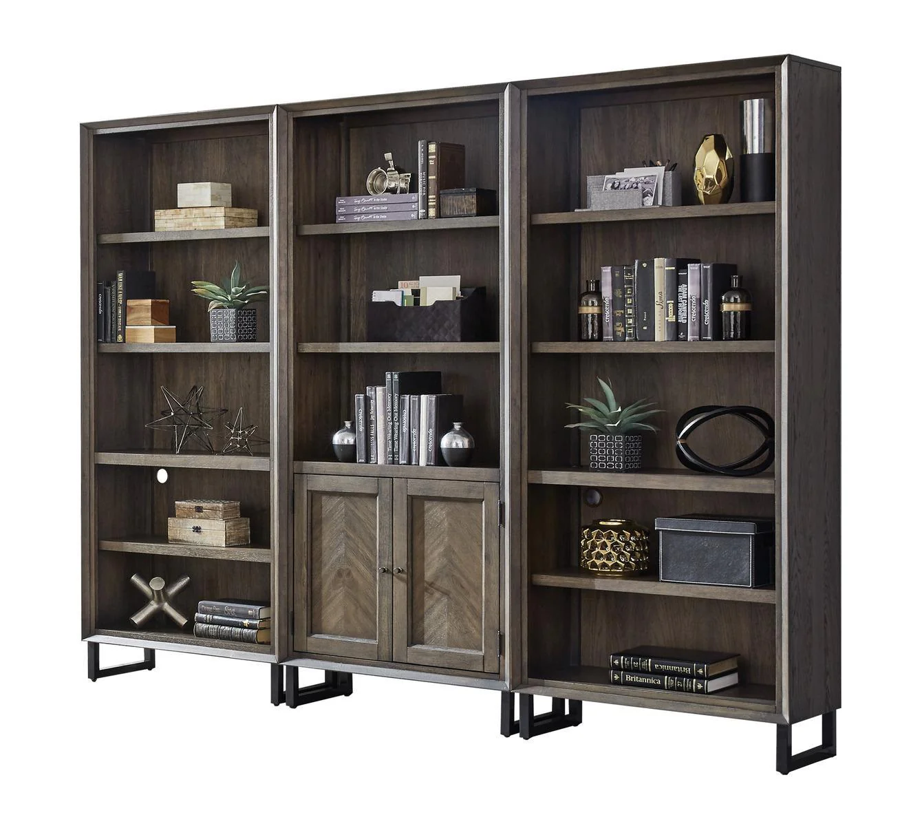Aspenhome Harper Point Bookcase Wall in Fossil