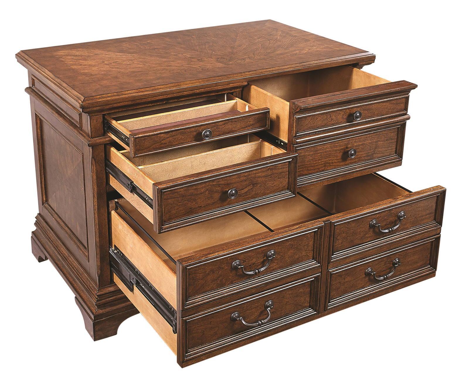 Aspenhome Hawthorne 5-Drawer Combo File in Brown Cherry