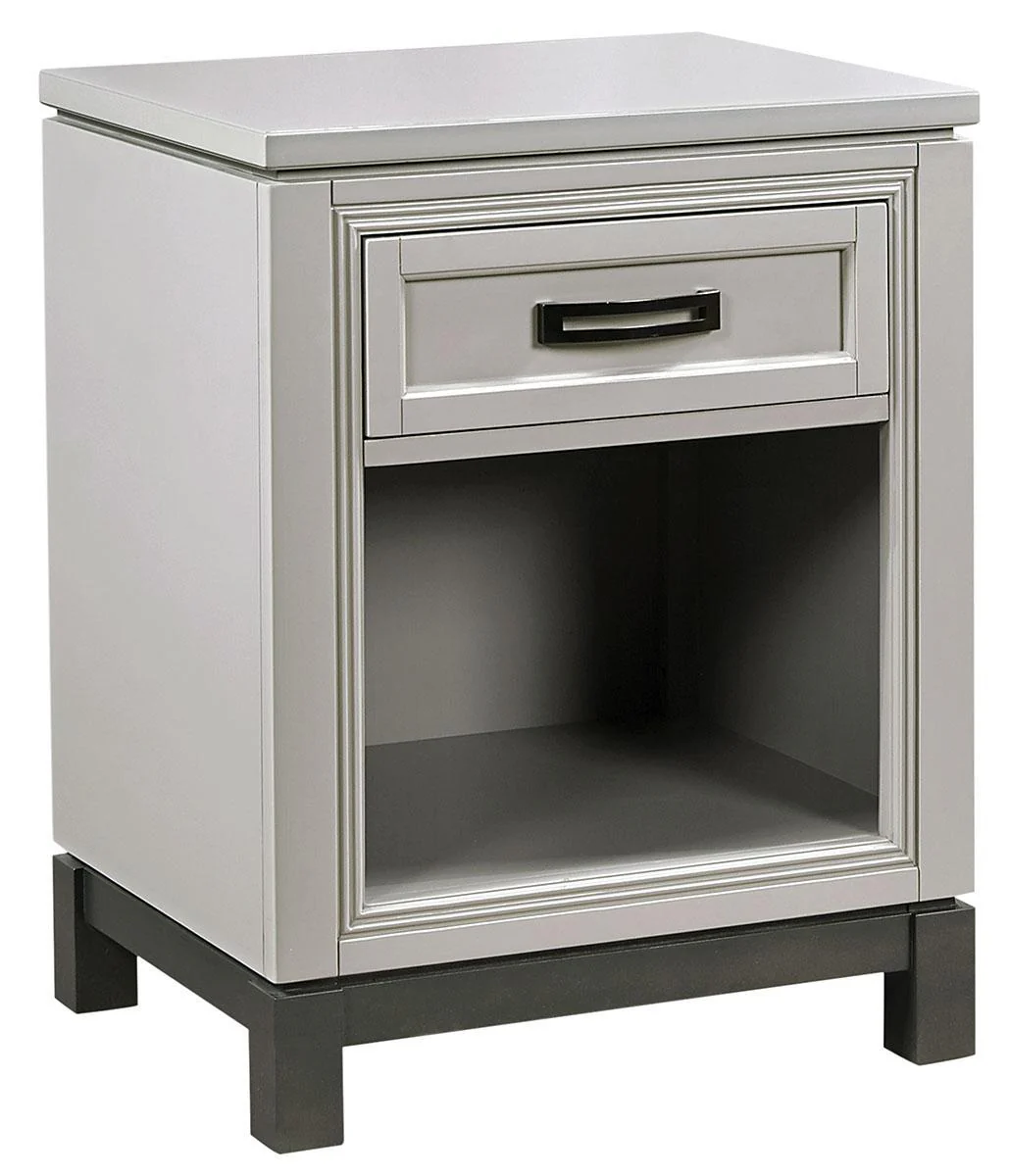 Aspenhome Hyde Park 1 Drawer Nightstand in Light Gray