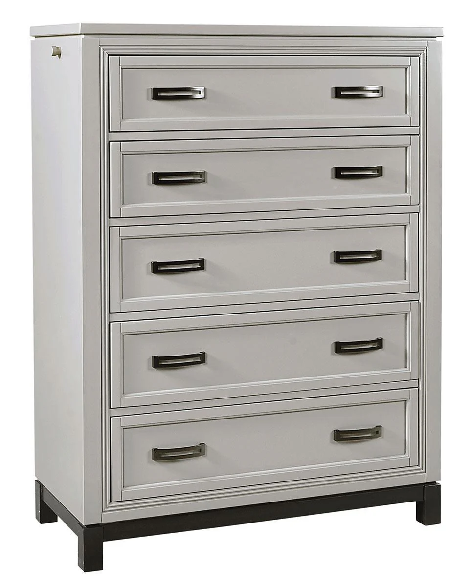 Aspenhome Hyde Park 5 Drawer Chest in Light Gray