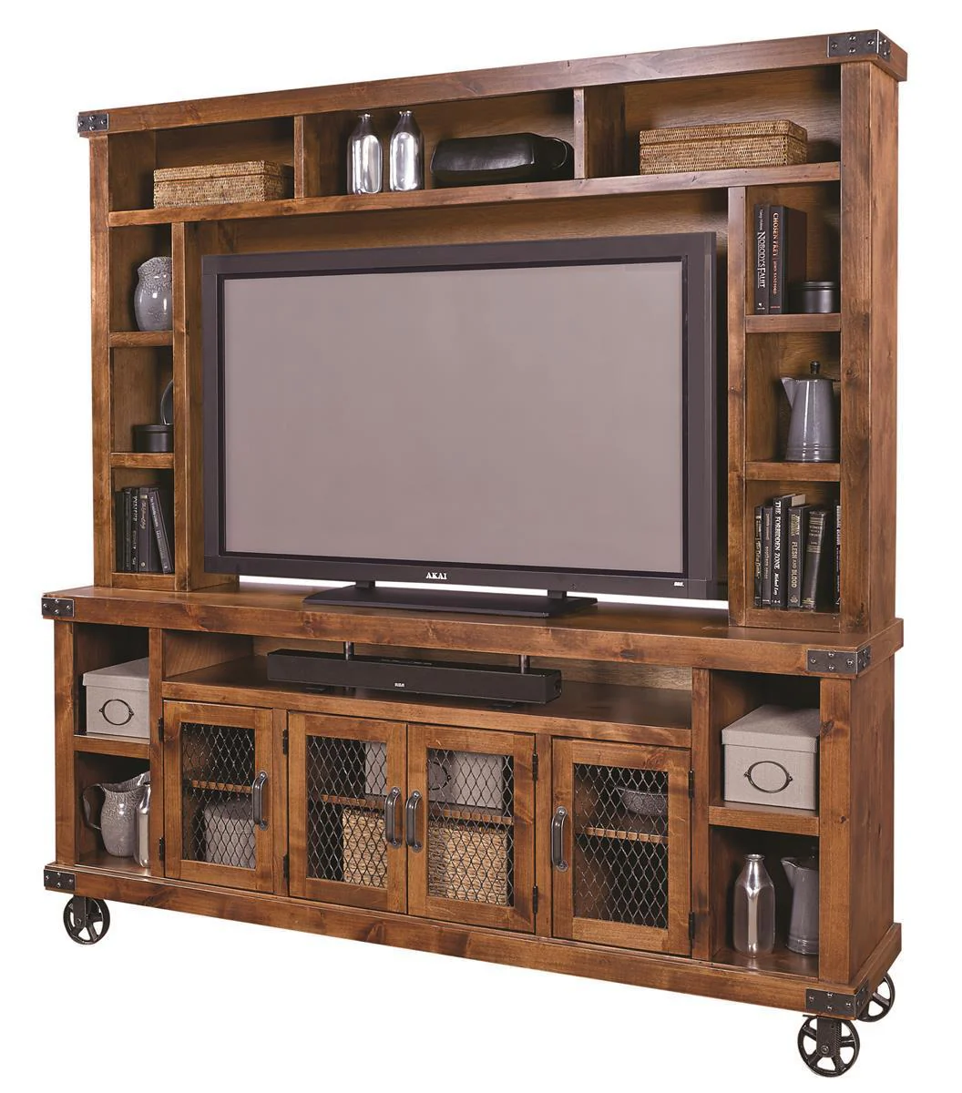 Aspenhome Industrial 84" Console and Hutch in Fruitwood DN1036-H-FRT
