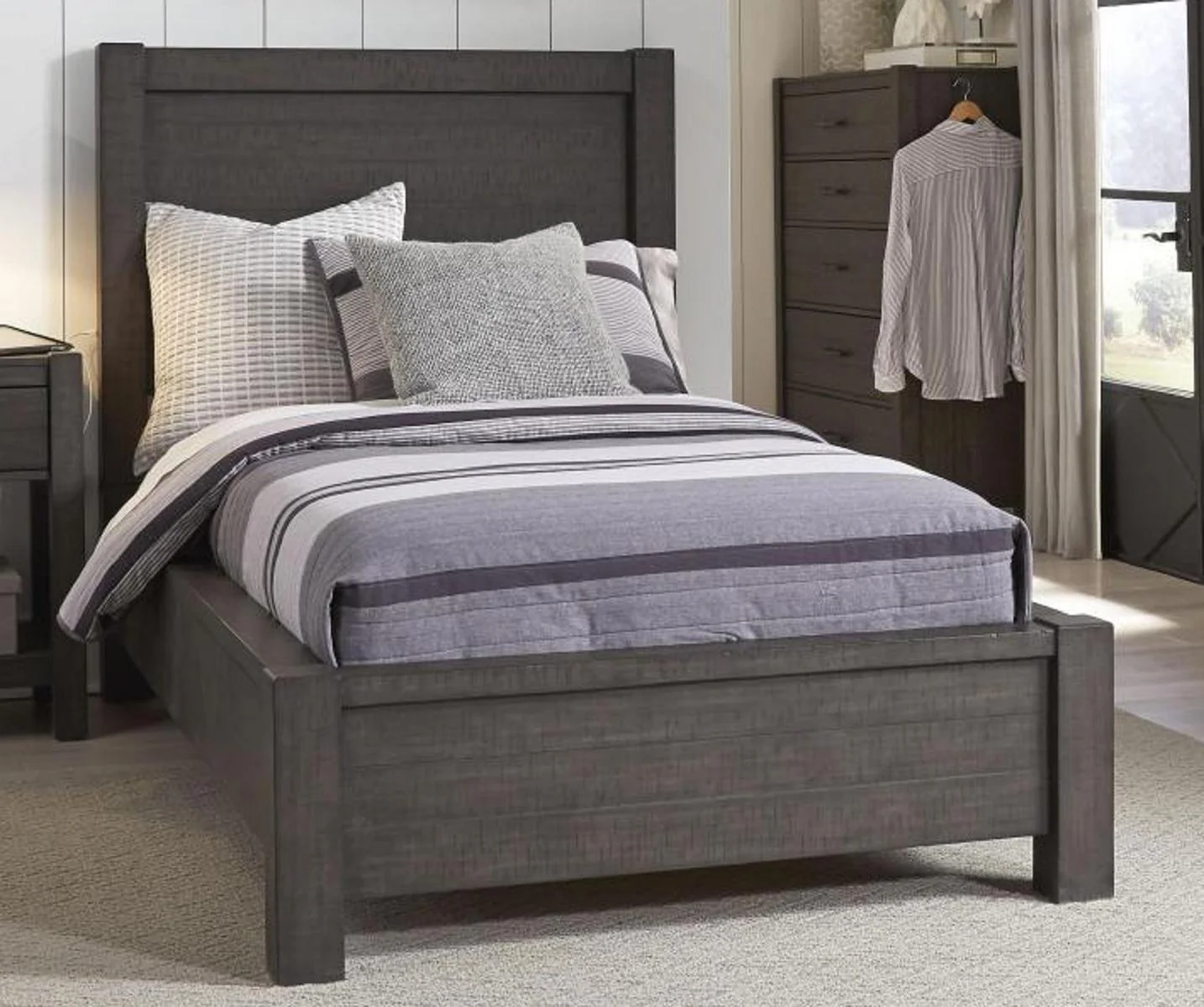 Aspenhome Mill Creek Twin Panel Bed in Carob