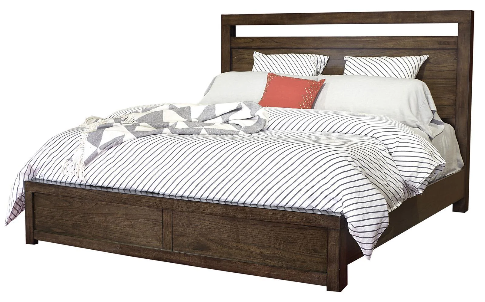 Aspenhome Modern Loft California King Panel Bed in Brownstone