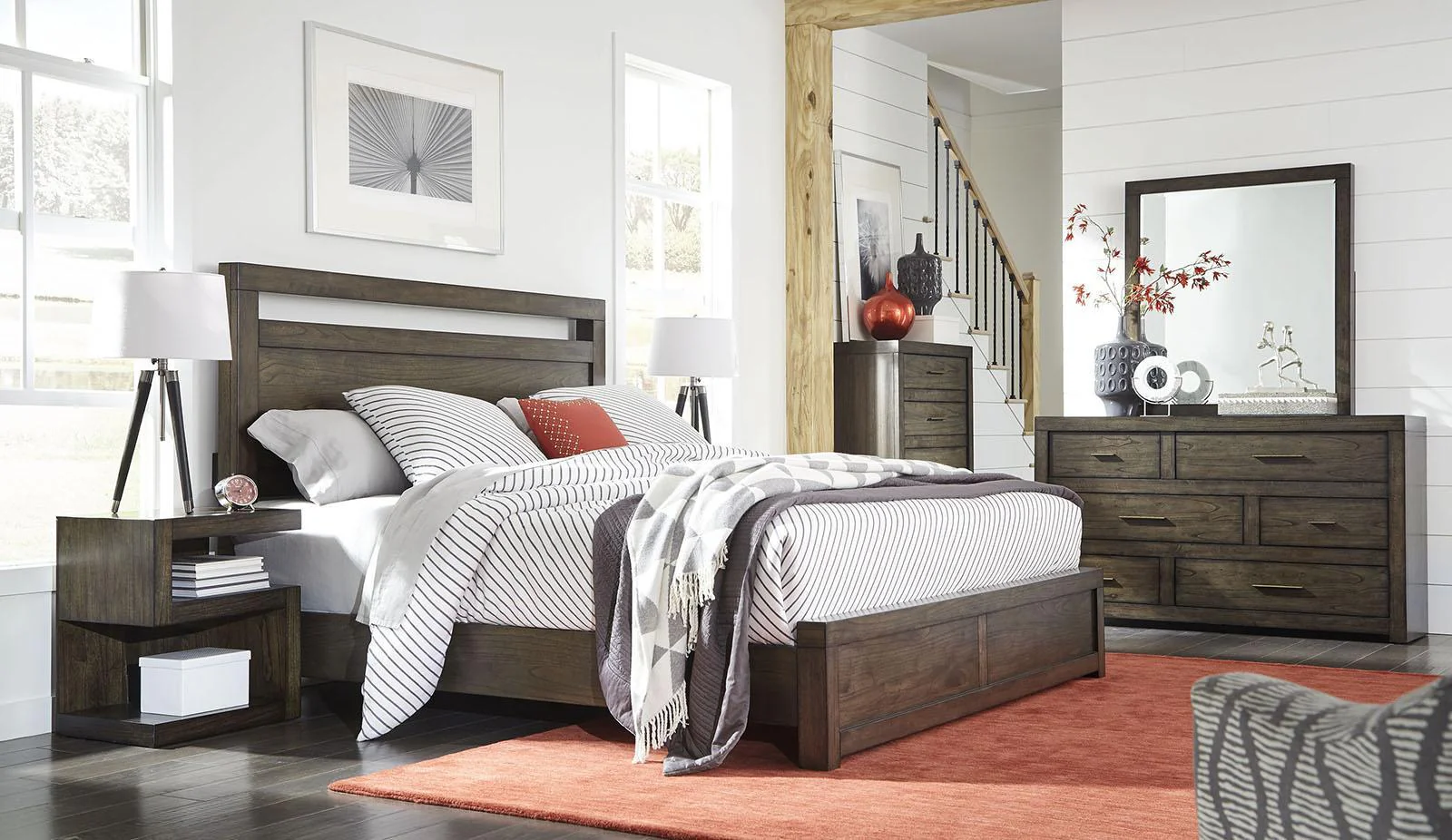 Aspenhome Modern Loft Queen Panel Bed in Brownstone - Image 2
