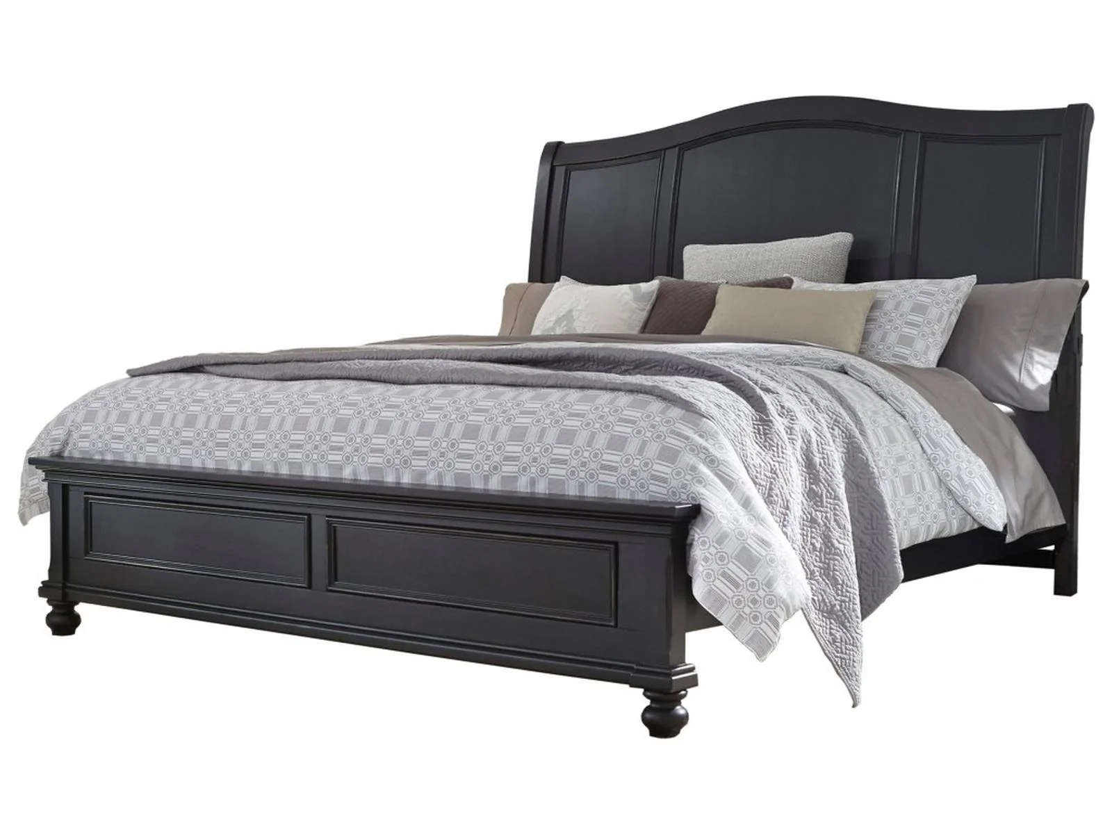 Aspenhome Oxford California King Sleigh Bed in Black
