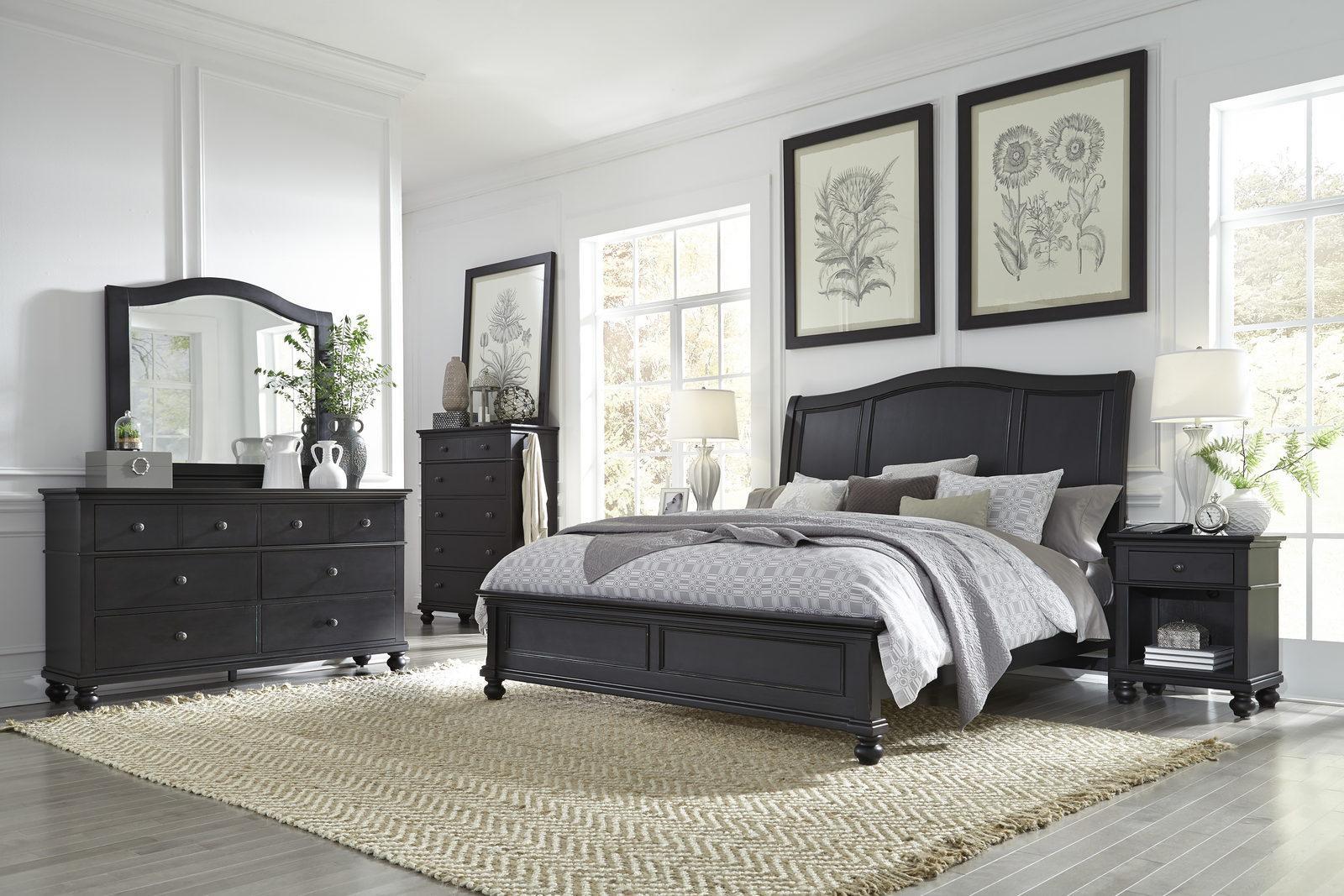 Aspenhome Oxford King Sleigh Bed in Black - Image 2