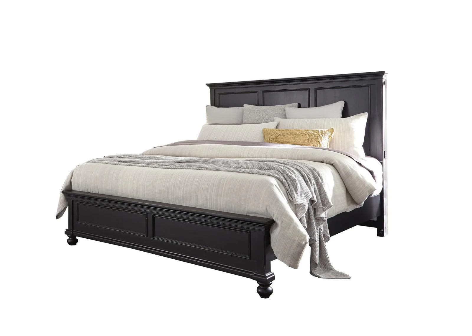 Aspenhome Oxford Queen Panel Bed in Black