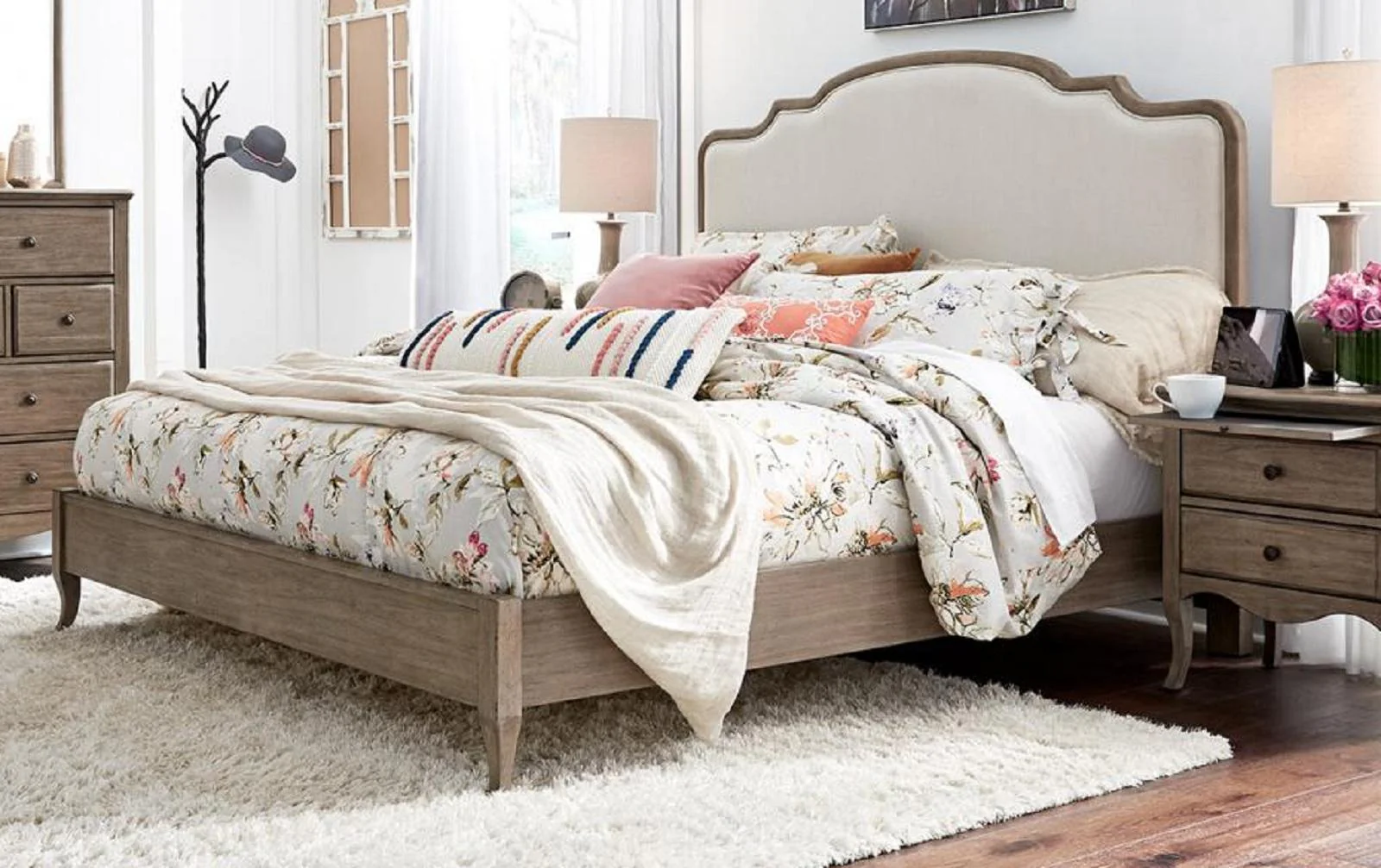 Aspenhome Provence California King Upholstered Bed in Patine - Image 3