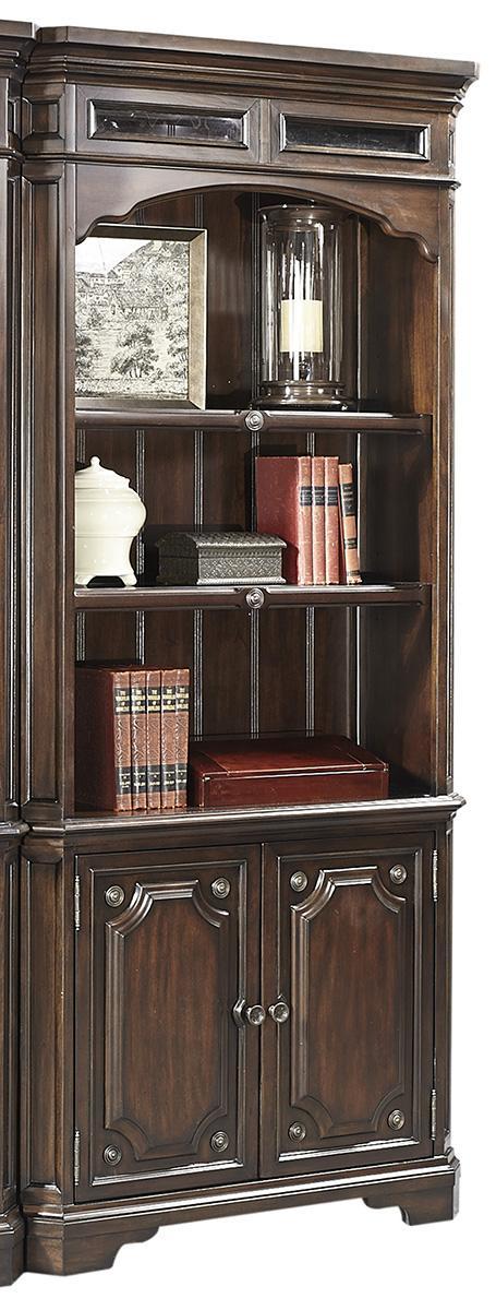 Aspenhome Sheffield Door Bookcase in Warm Rubbed Brown
