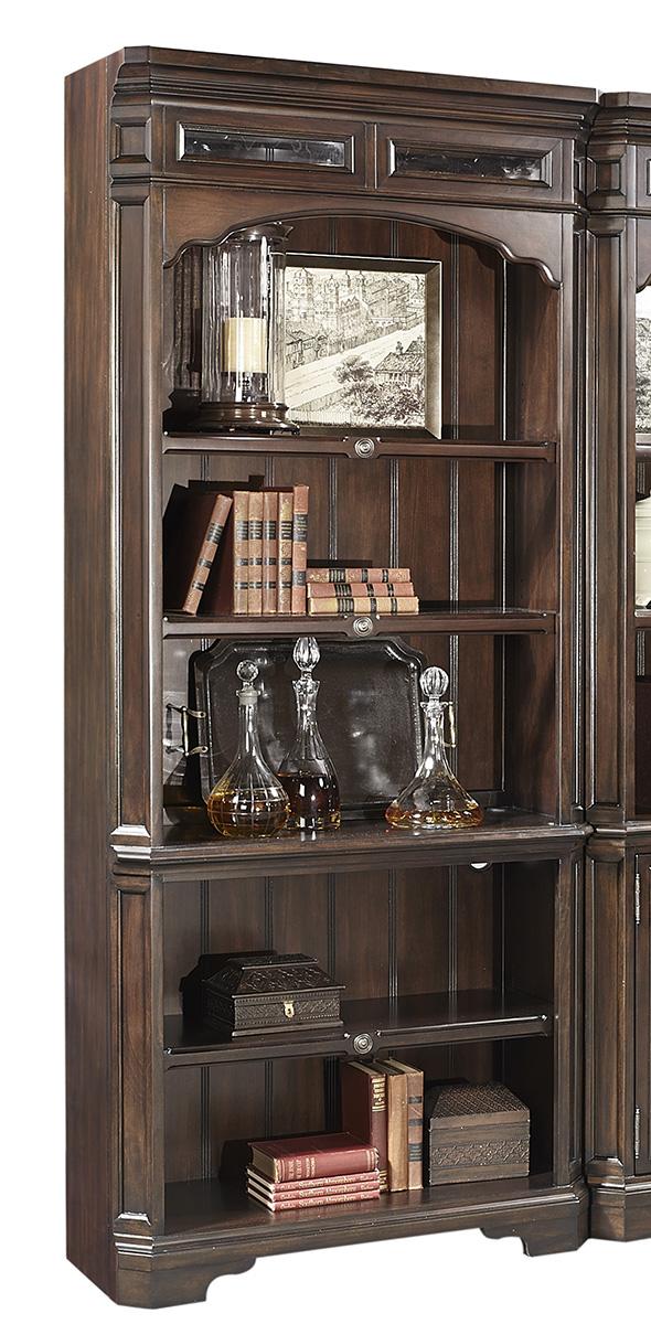 Aspenhome Sheffield Open Bookcase in Warm Rubbed Brown I39-333