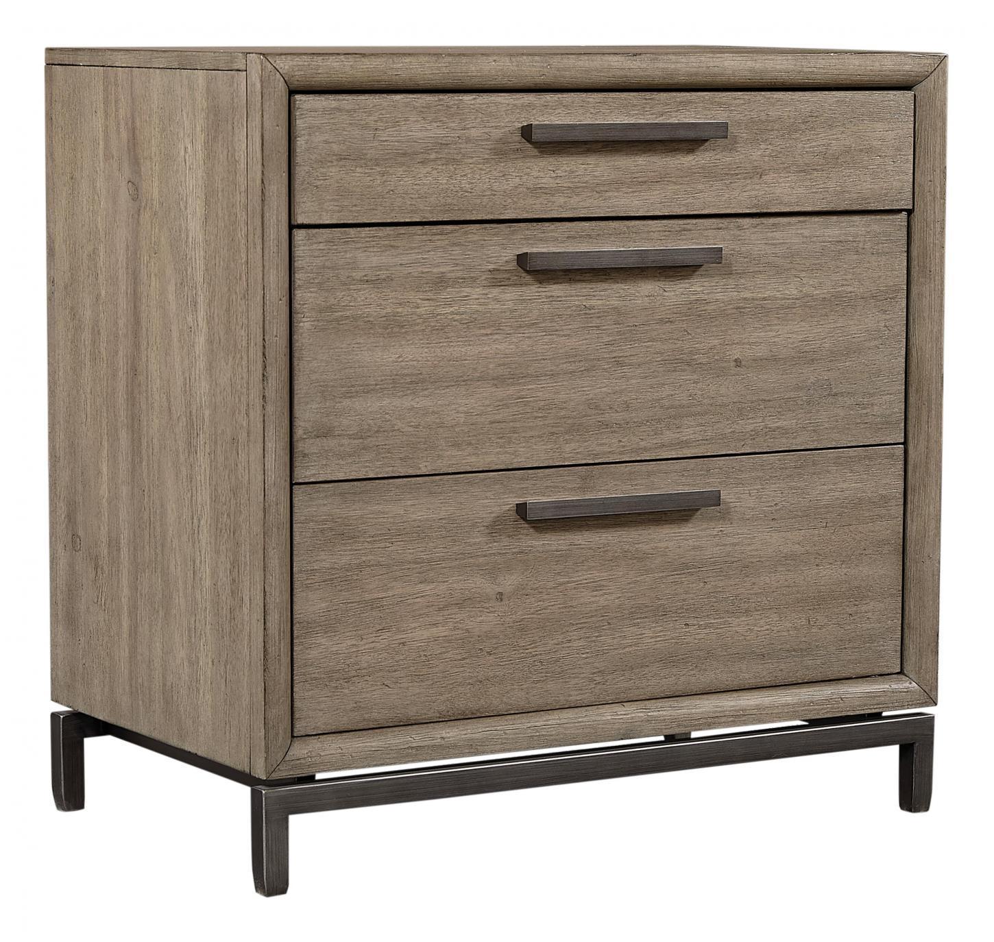 Aspenhome Trellis 3 Drawer Nightstand in Desert Brown