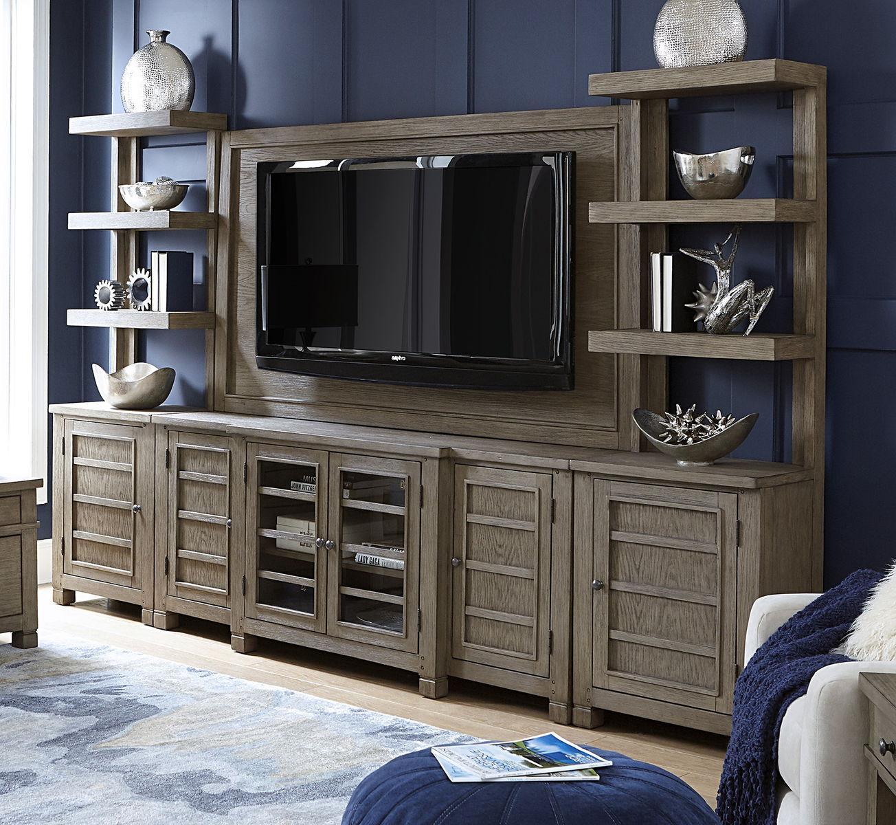 Aspenhome Tucker 75" Console Wall with TV Backer in Stone