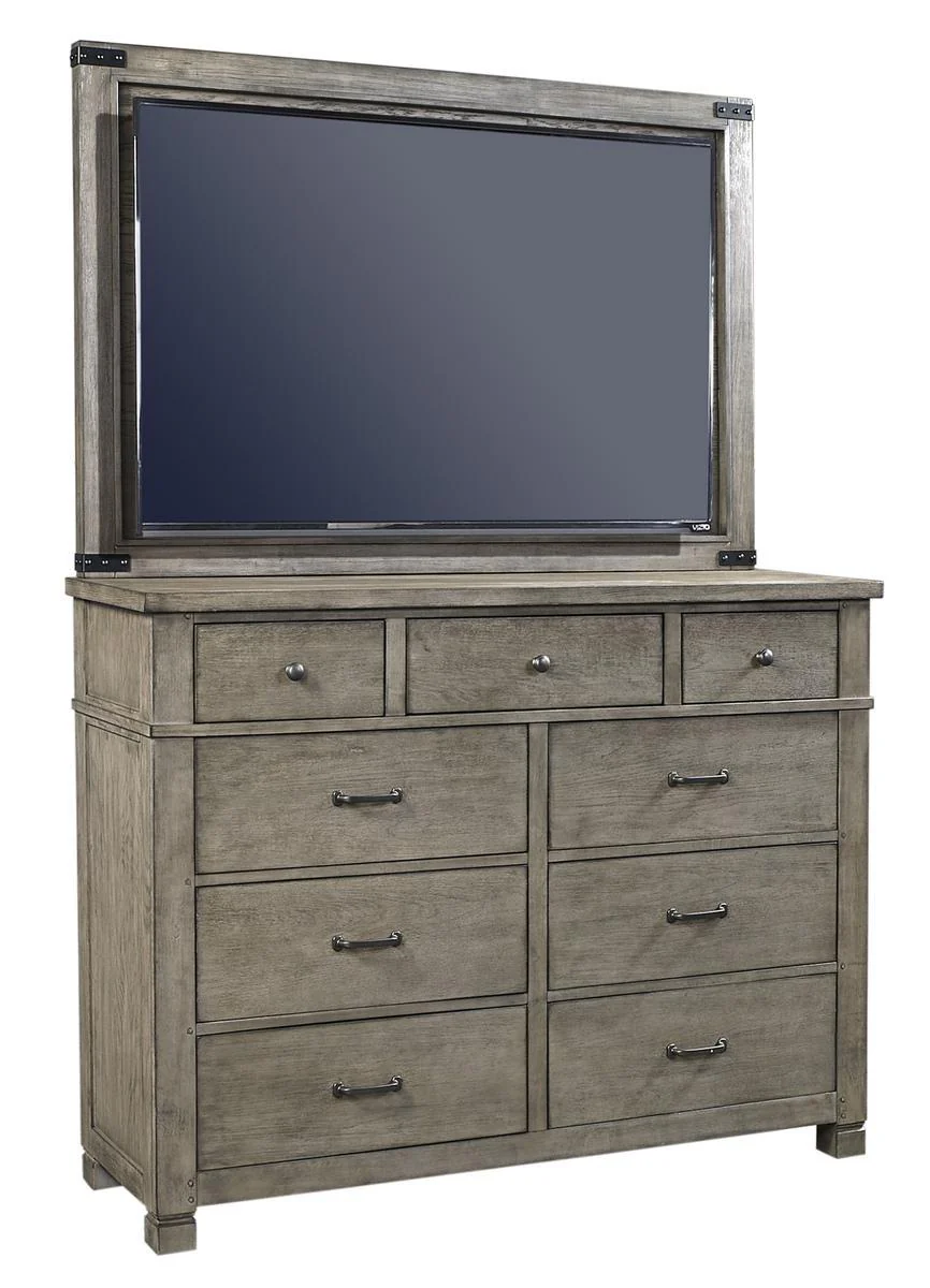 Aspenhome Tucker TV Frame with TV Mount in Stone - Image 2