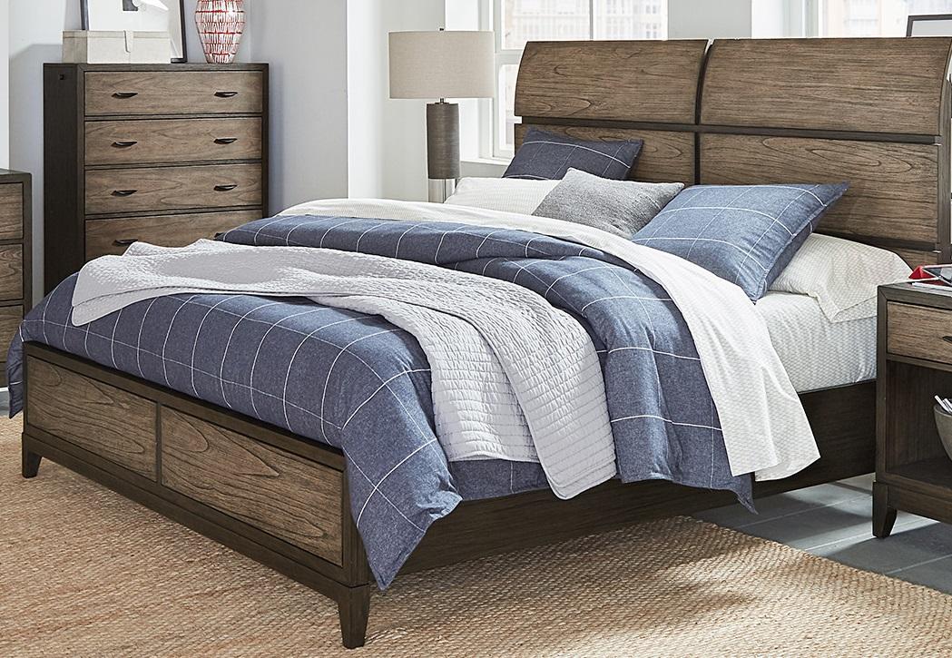 Aspenhome Westlake Queen Sleigh Bed in Portobello