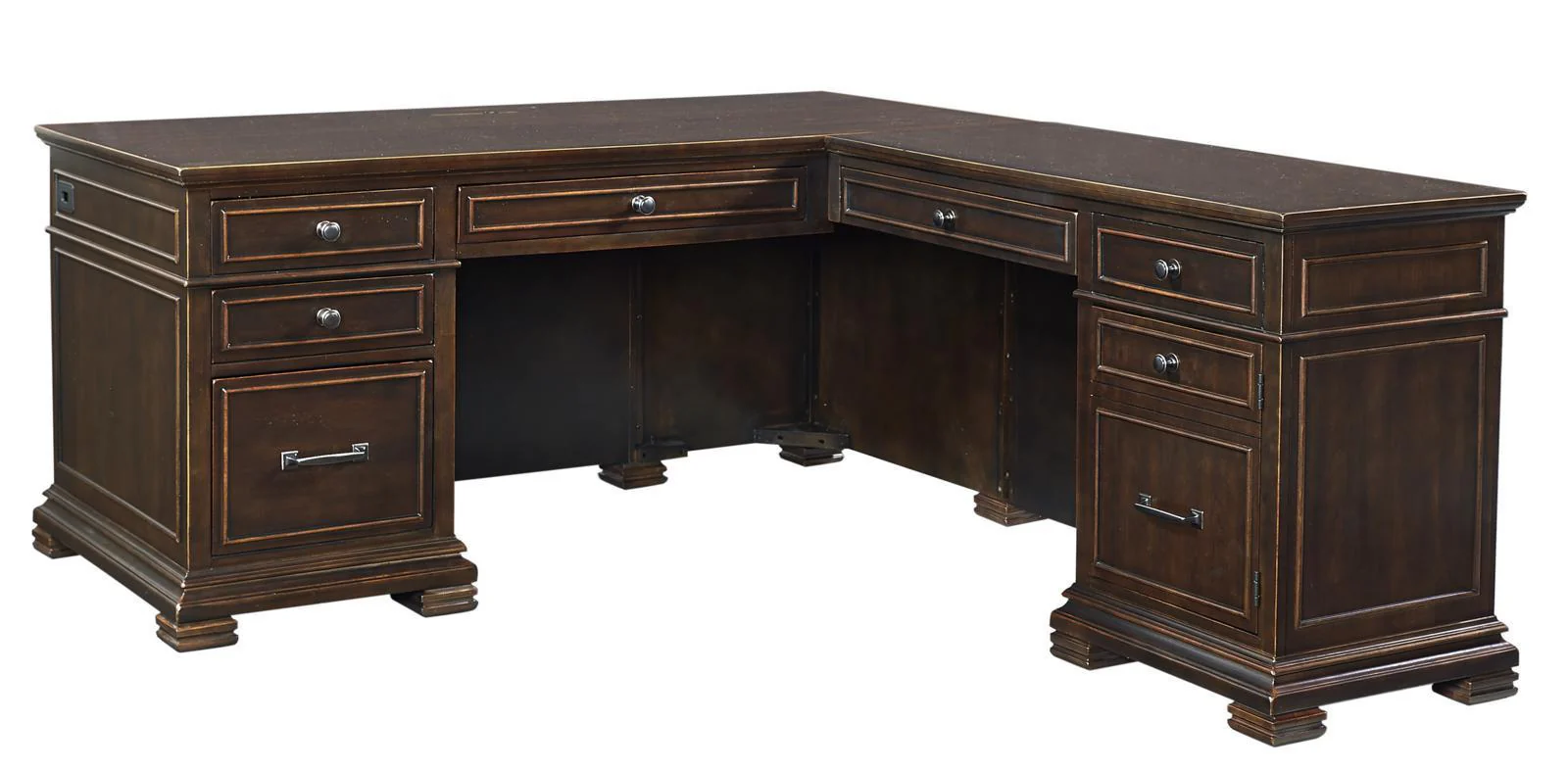 Aspenhome Weston 66" Desk and 48" Return Desk in Brown I35-307/308