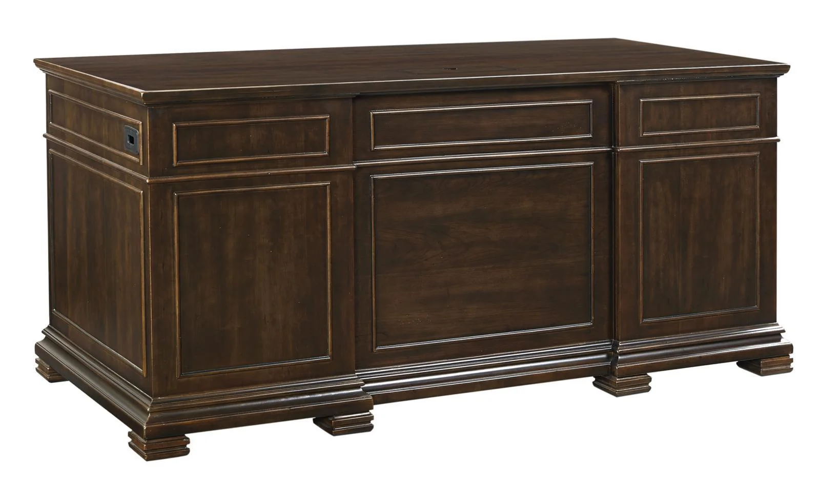 Aspenhome Weston 66" Executive Desk with Power in Brown - Image 2