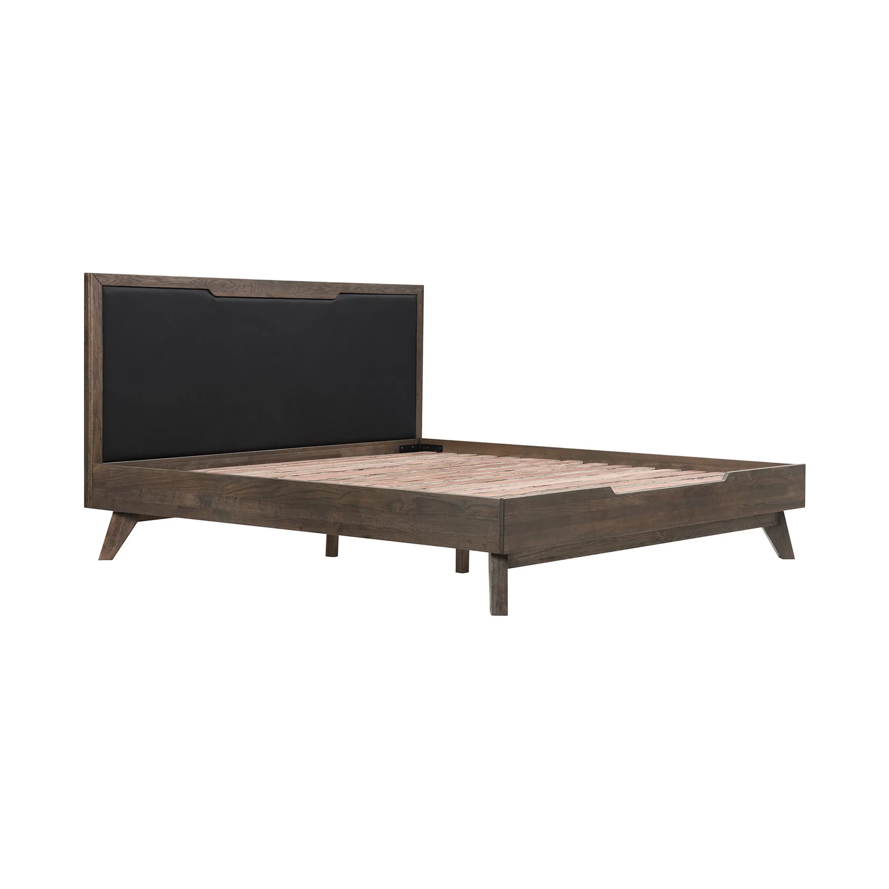 Astoria 3 Piece King Bedroom Set in Oak with Black Faux Leather - Image 2